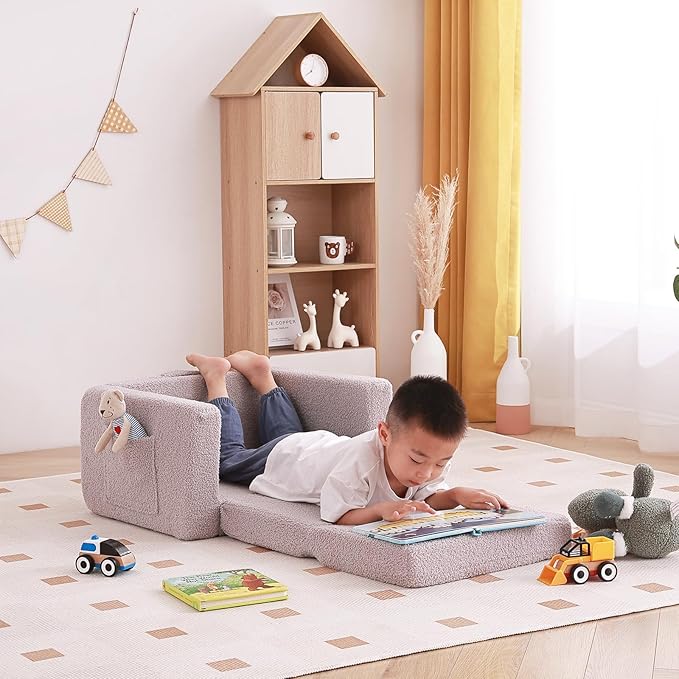 Tiita Kids Sofa, 2-in-1 Todder Couch, Convertible Children Couch to Lounger - Image 5