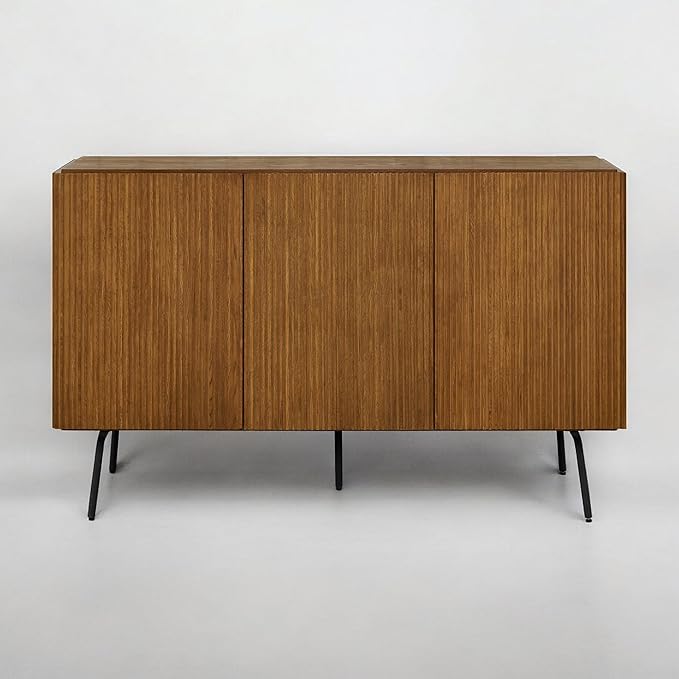 NTC Veil Modern Sideboard with 3 Doors, Buffet Cabinet with Vertical Groove - Image 8