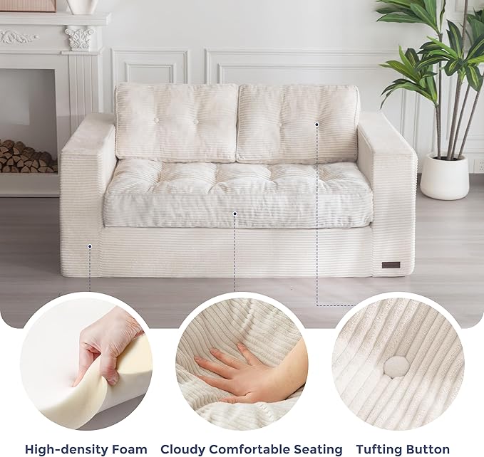 MAXYOYO Bean Bag Chair for Adults, Upholstered Floor Sofa - Image 4