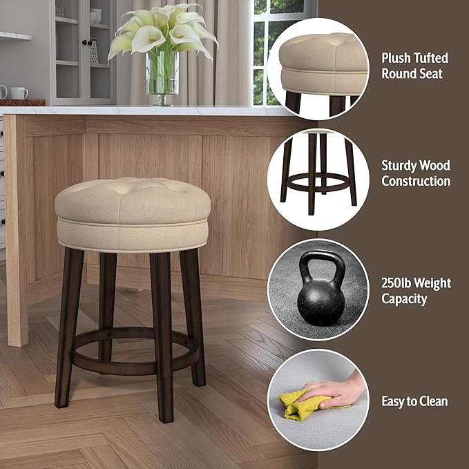 Hillsdale Krauss Backless Swivel Counter Stool, Charcoal Gray Finish - Image 4