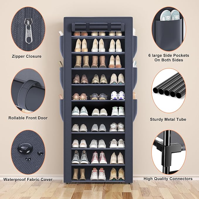 Shoes Rack 10 Tier Tall Shoe Rack - Image 8