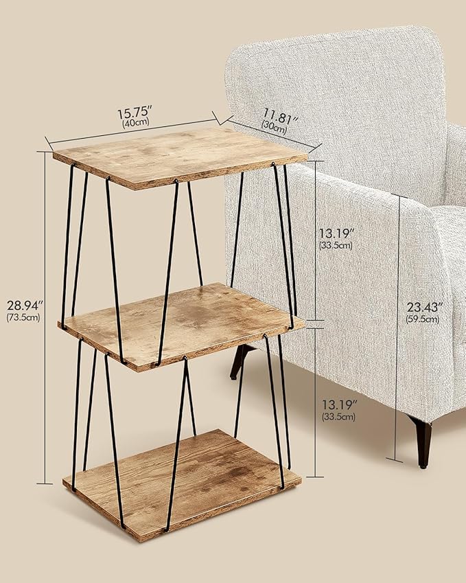 Side Table Set of 2, Tall End Table, Small Accent Table, Bedside Table - Image 3