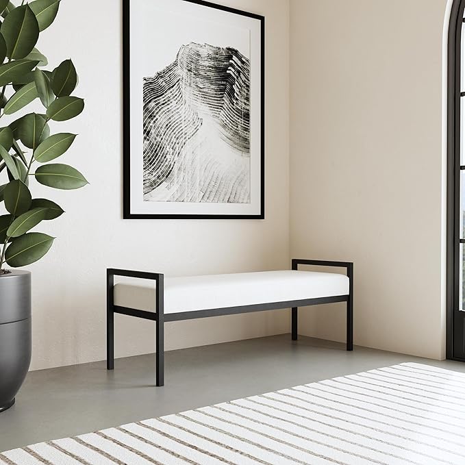 HomePop Modern Metal Bench|Bench - Image 2