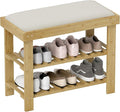 HOMCOM Bamboo Shoe Bench, 3-Tier Entryway Bench by HOMCOM