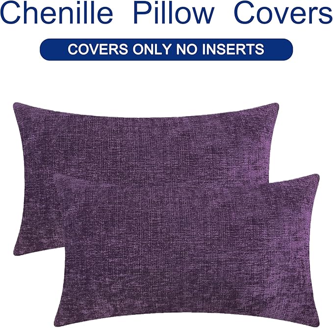 CaliTime Throw Pillow Covers Decorative 16 X 26 Inches Pack of 2 Cozy Chenille - Image 6