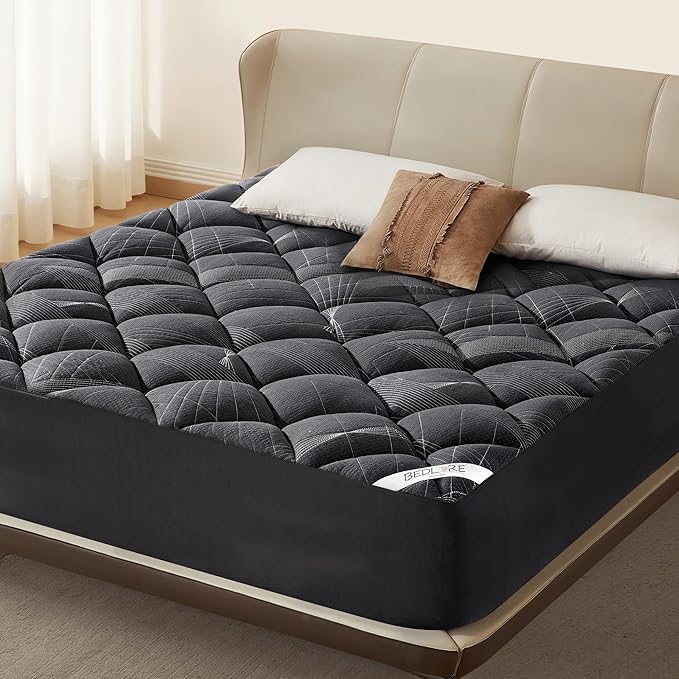 BEDLORE Queen Mattress Topper, Viscose Made from Bamboo Soft Pillow Top by Bedlore