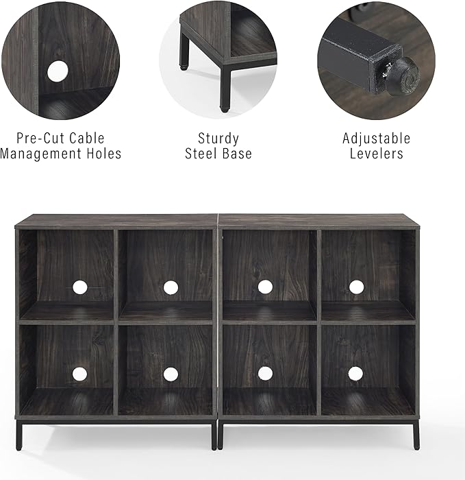 Crosley Furniture Jacobsen 2-Piece Vinyl Record Storage Cube Bookcase Set and - Image 7