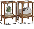 TUTOTAK End Table with Charging Station, Small Side Table with Outlets by WelcometotheTUTOTAKHome