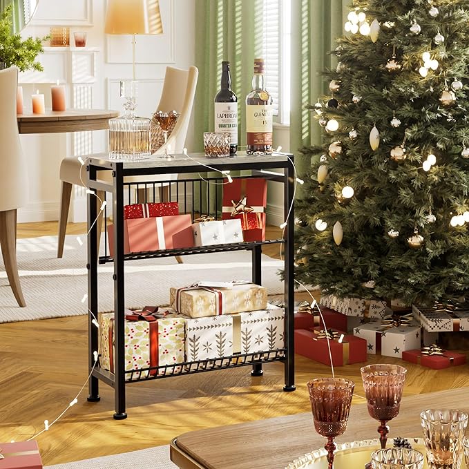 Narrow Side Table for Small Space, 3-Tier End Table - Image 2
