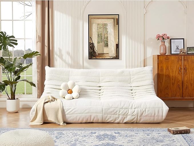 Fireside Three-Seater Mid-Century Armless Sofa — Floor Lounger in Soft Premium - Image 7