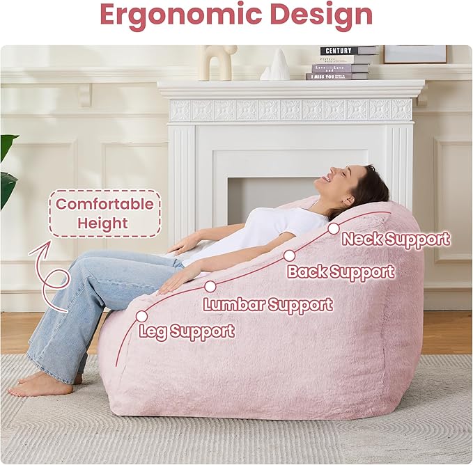Bean Bag Chairs for Adults, Giant Beanbag Sofa Comfy Reading Chair, Oversized - Image 4