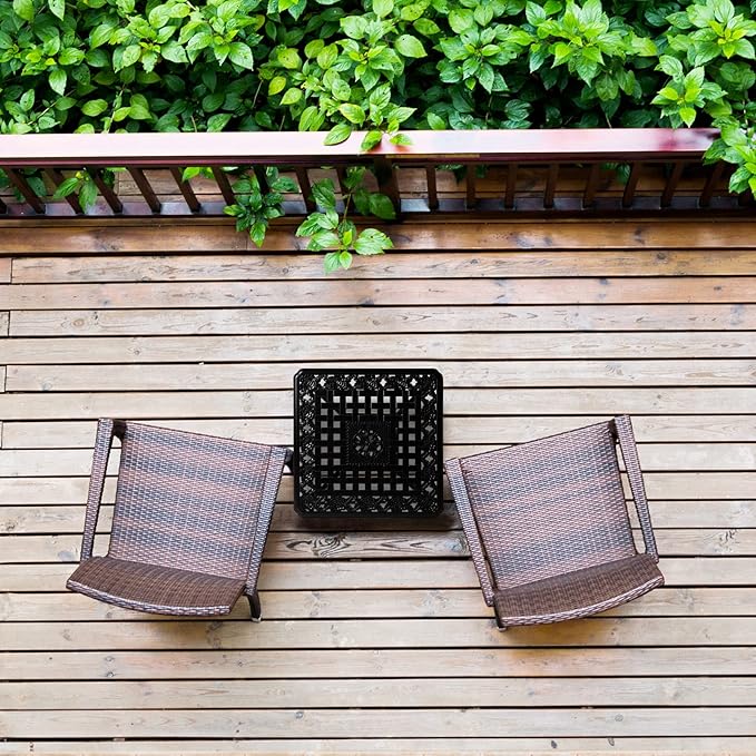 JARDIN DE CENTENNIAL Cast Aluminum Outdoor Side Table, Anti-Rust Outdoor End - Image 7