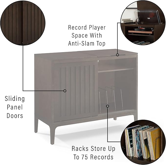 Crosley Furniture Asher Media Console and Record Player Stand - Image 6