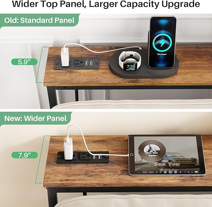 Kitstorack 2-Pack Rustic Brown Console Table, 7.9" Deep Panel, Adjustable - Image 4