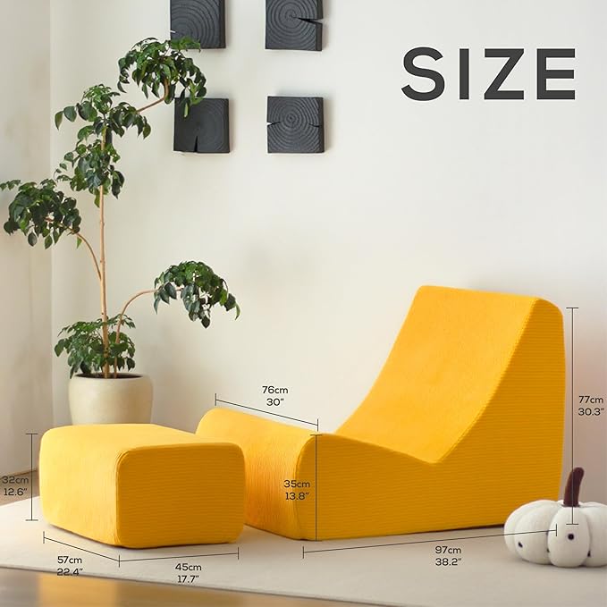 N&V Bean Bag Chair Single Seated Foam Sofa Armless Floor Sofa - Image 2