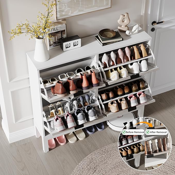 GarveeHome Fluted Shoe Storage Cabinet - Image 4