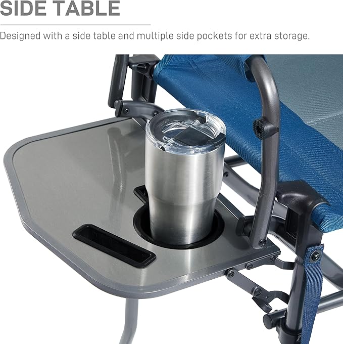 EVER ADVANCED Portable 30.7" Seat Height Tall Folding Chair Directors Chair - Image 5