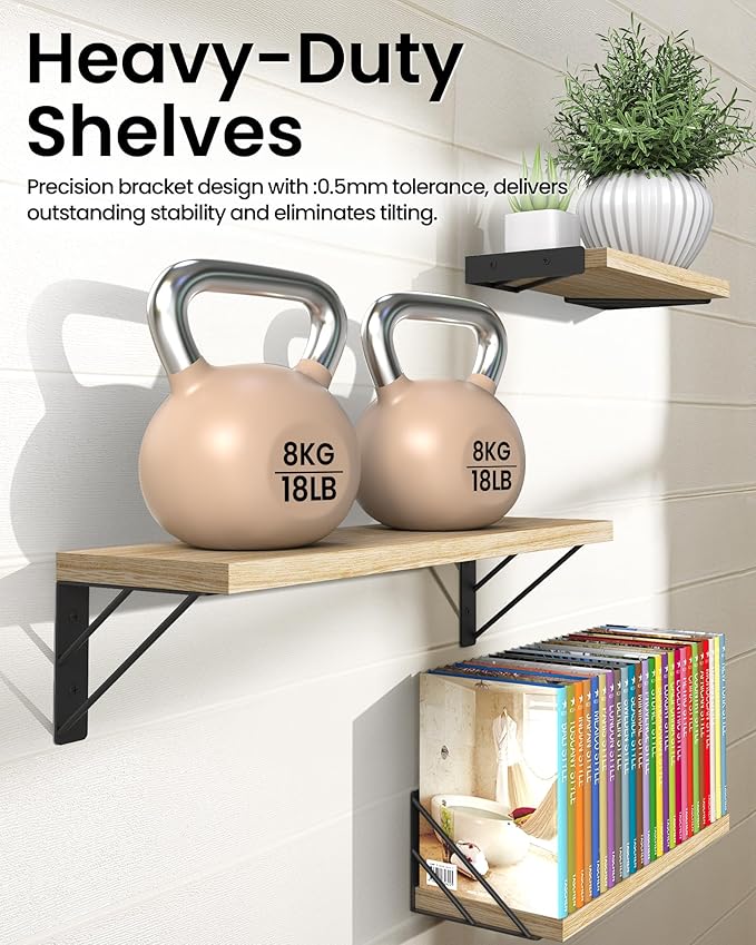 BAYKA Wall Shelves for Bedroom Decor, Floating Wall Shelves for Living Room - Image 7