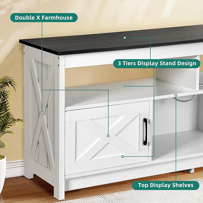 YITAHOME TV Stand for 65/55 Inch Television, Farmhouse Entertainment Center - Image 5
