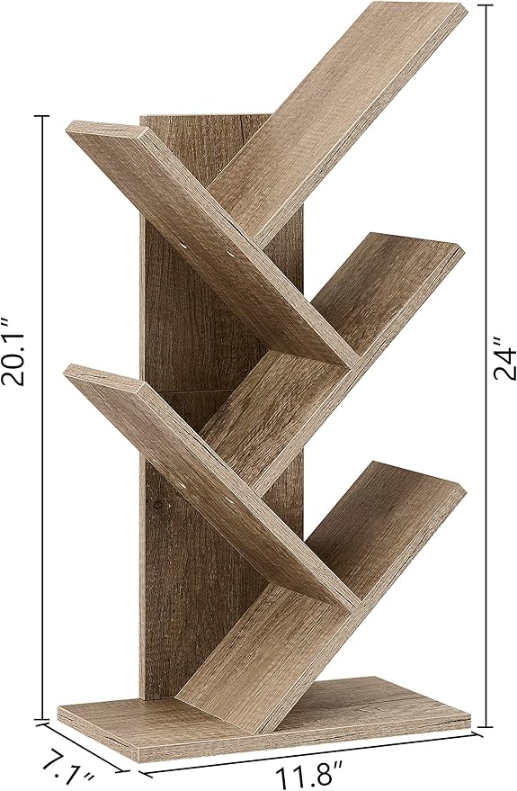 Hoctieon 4 Tier Tree Bookshelf, 4 Shelf Bookcase, Modern Book Storage, Free - Image 3