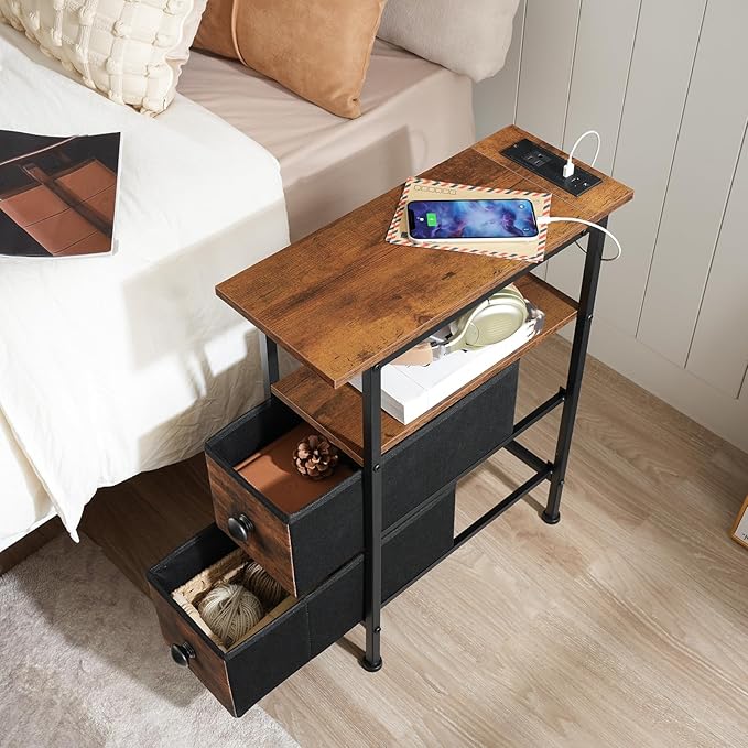 HOOBRO Set of 2 Narrow End Tables - Image 8