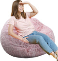 Fluffy Bean Bag Chair, 3FT Round Memory Foam Filled Bean Bag by Unknown