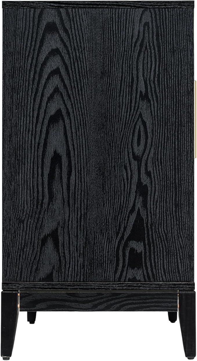 Sango Shagreen 2-Door Cabinet, Elegant Black Faux Shagreen Storage Cabinet - Image 9