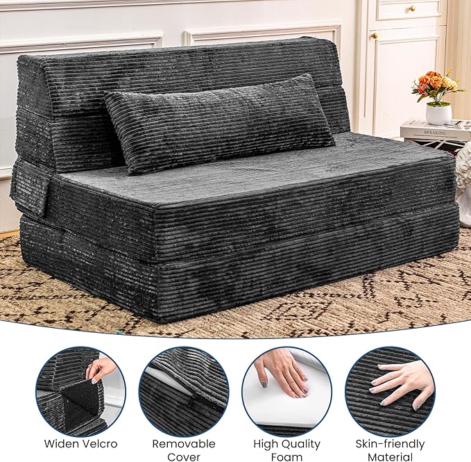 Folding Sofa Bed, Convertible Sleeper Chair - Image 5