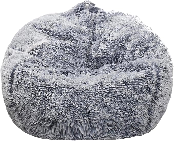 Fluffy Bean Bag Chair for Kids, 2.5FT Round Memory Foam Filled Bean Bag for - Image 8