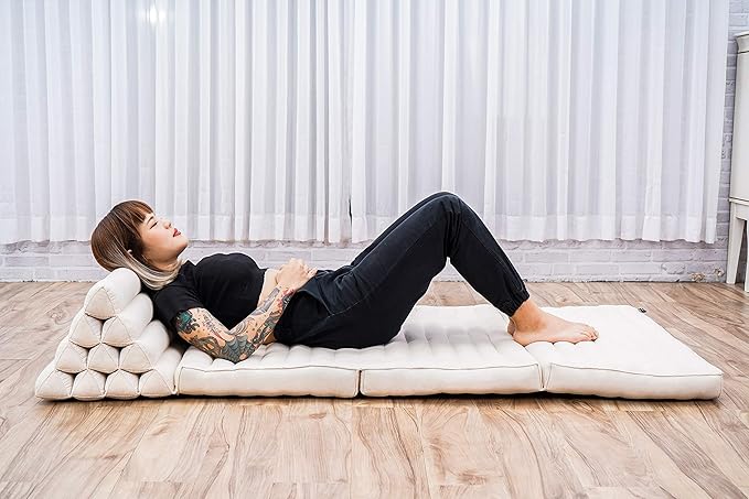 Leewadee 3-Fold Mat XXL with Triangle Cushion – Firm TV Pillow, Foldable - Image 5