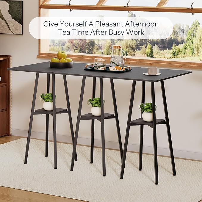 HOOBRO Bar Table, 2-Tier High Top Pub Table, Counter Height Table - Image 5