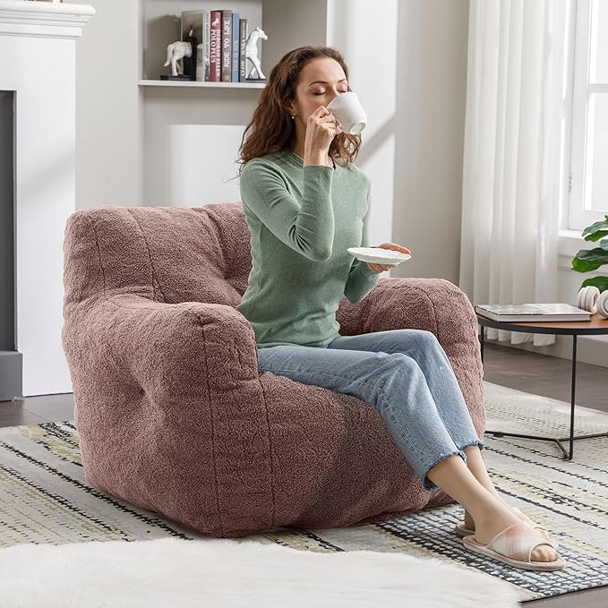 Recaceik Bean Bag Chairs, Tufted Soft Stuffed Bean Bag Chair - Image 3