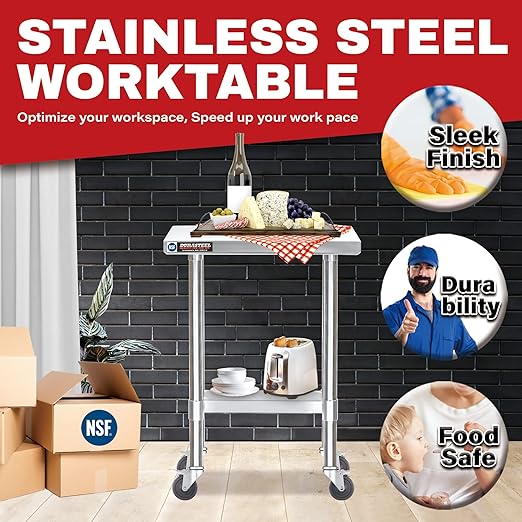 DuraSteel 24x12 NSF Stainless Steel Cart - Image 3