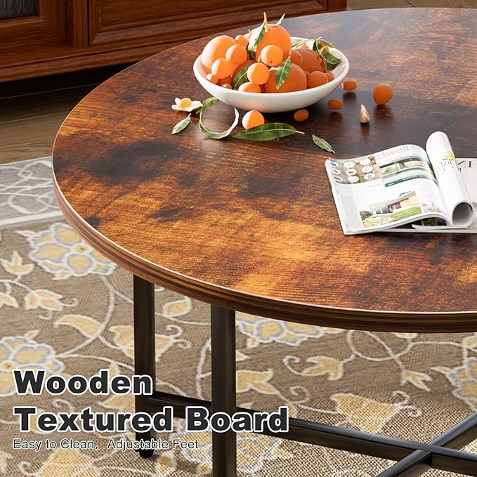 Round Coffee Table, 31.5" Circle Coffee Table，Modern Round Coffee Tables Living - Image 4