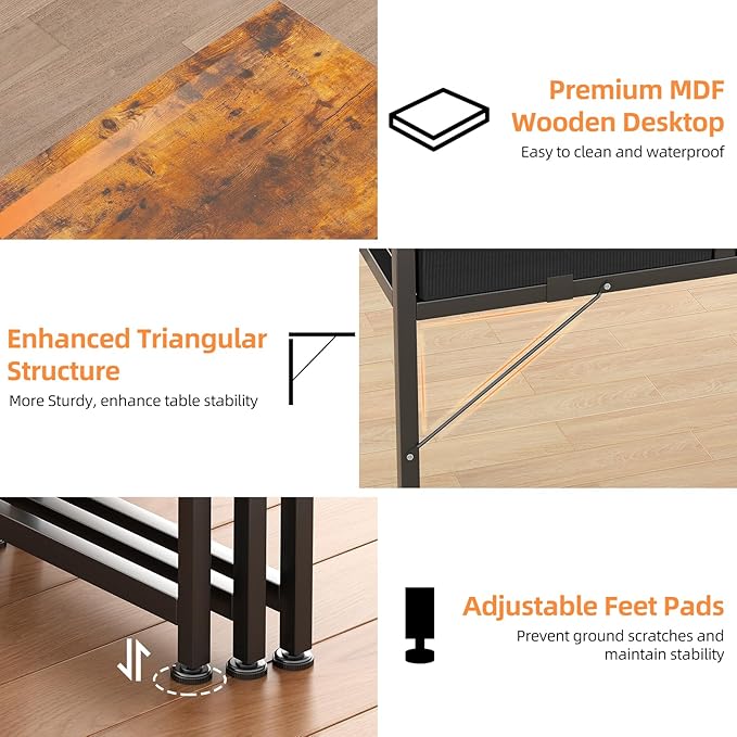Small Desk with Fabric Drawers- - Image 5