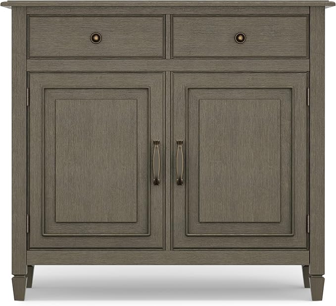 SIMPLIHOME Connaught 40-inch Wide Solid Wood Storage Cabinet in Farmhouse Grey - Image 6