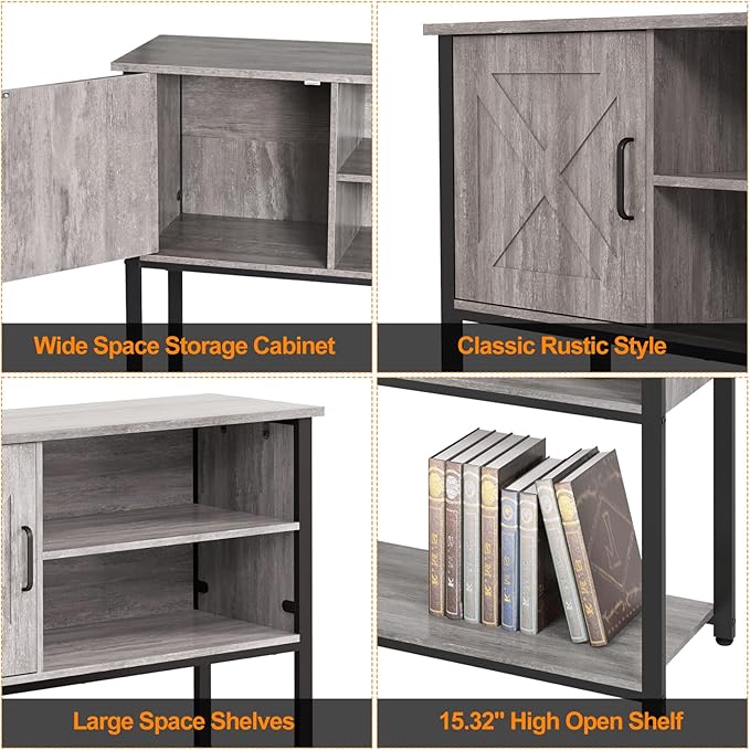 41" Console Table with Storage Cabinet, Sofa Table with Storage Shelves - Image 4