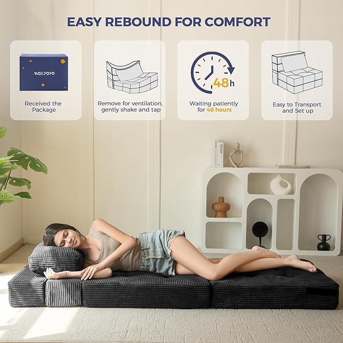 MAXYOYO Convertible Sofa Bed, Fold Out Single Sleeper Sofa - Image 8