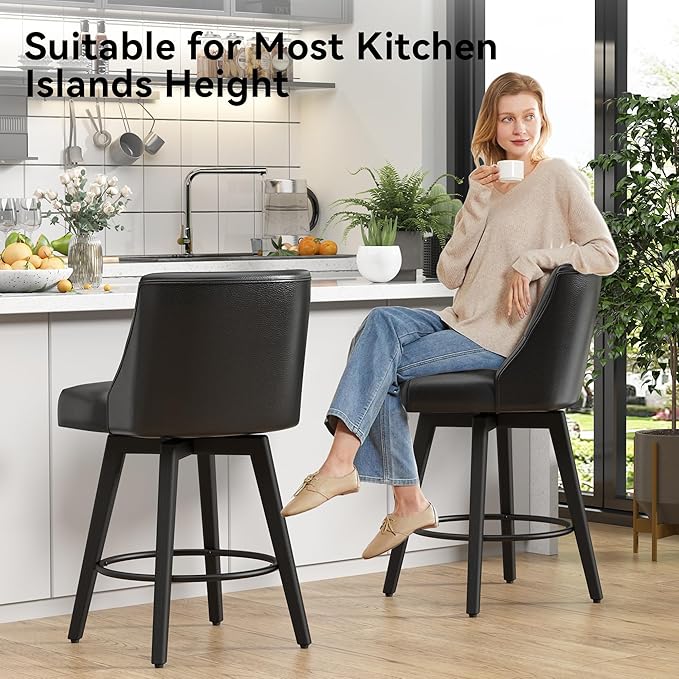 Vipbear Swivel Counter Height Bar Stools Set of 3, 26.8" H Counter Stools - Image 7