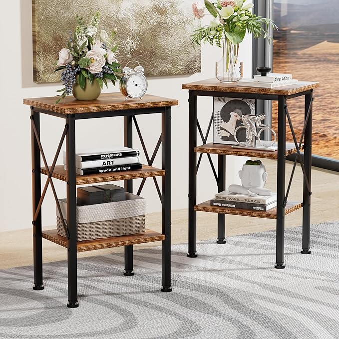 VECELO Modern Nightstands X-Design Side End Table Night Stand - Image 8