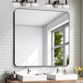 KOCUUY Black Bathroom Mirror 40"x40", Large Square Vanity Mirror by KOCUUY