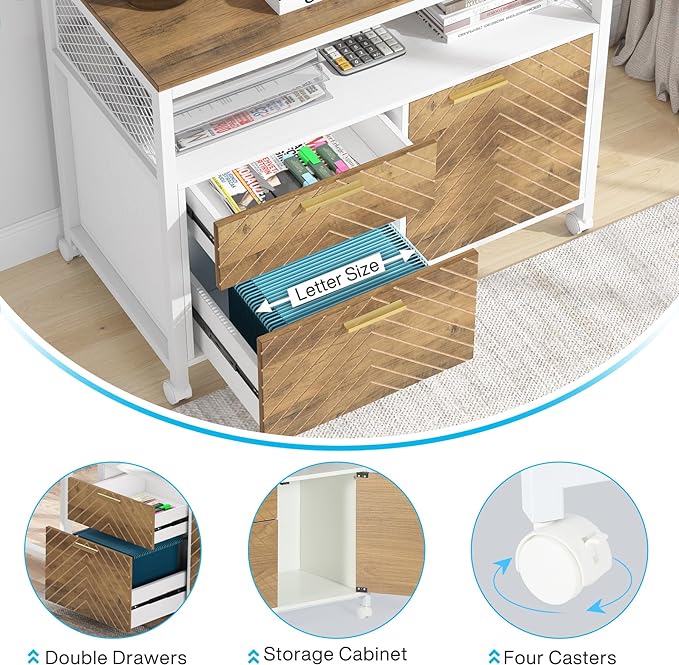 Tribesigns L Shaped Desk with Drawer, 2 Piece Home Office Furniture - Image 3