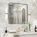 32×32 Black Bathroom Mirror, Rectangular Bathroom Vanity Mirror by FunMemories
