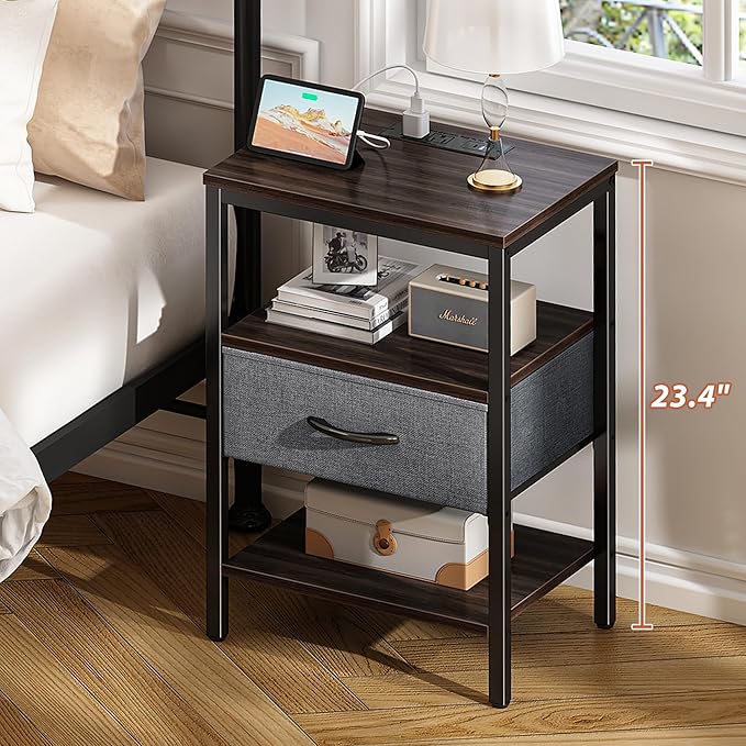 SUPERJARE Nightstand Set of 2, Bed Side Tables - Image 2