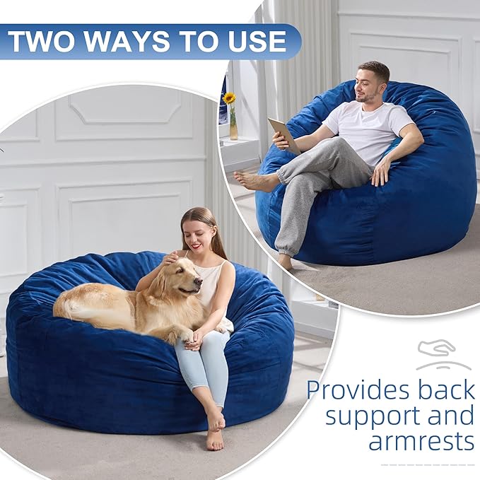 Hobestluk 5FT Bean Bag Chair Giant Bean Bag Chairs - Image 3