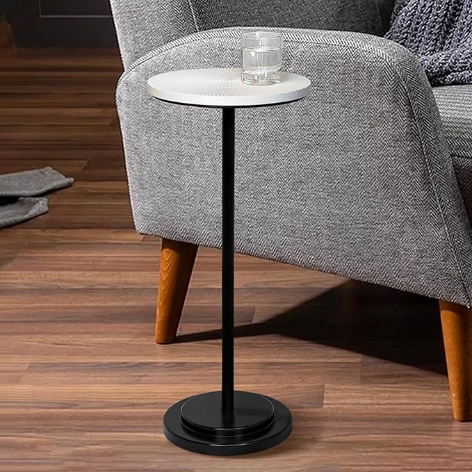 Drink Table Set of 2, Weighted Base Pedestal Table, Martini Table, Small Side by COVLON