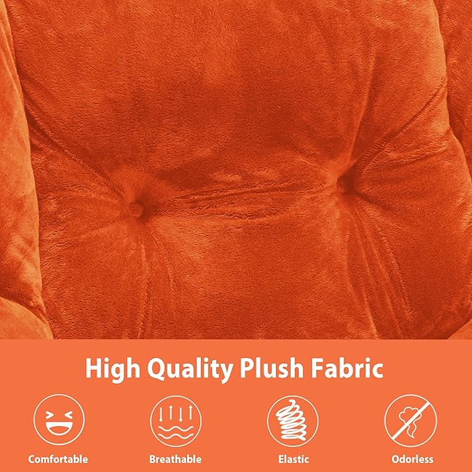 Lazy Chair with Folding Ottoman, Accent Chair Plush Upholstered with Metal - Image 9