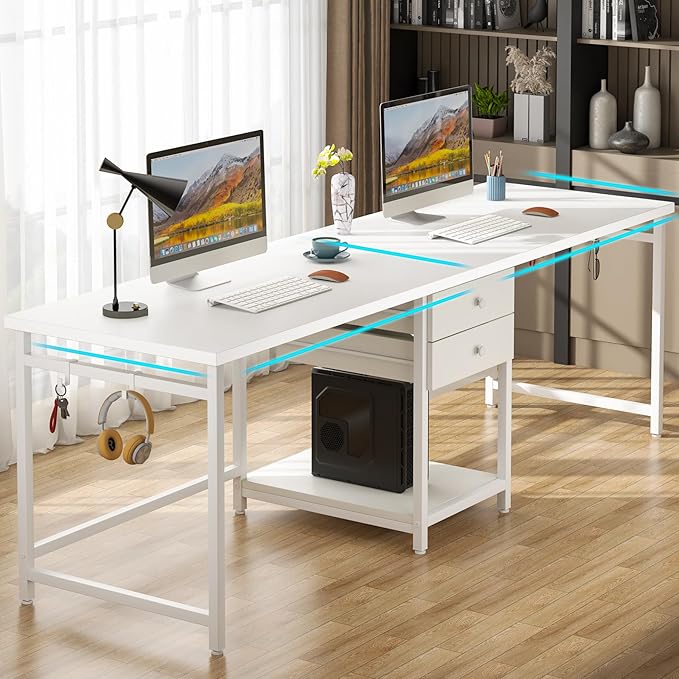 Tribesigns 79 Inch Extra Long Desk, Double Desk - Image 4