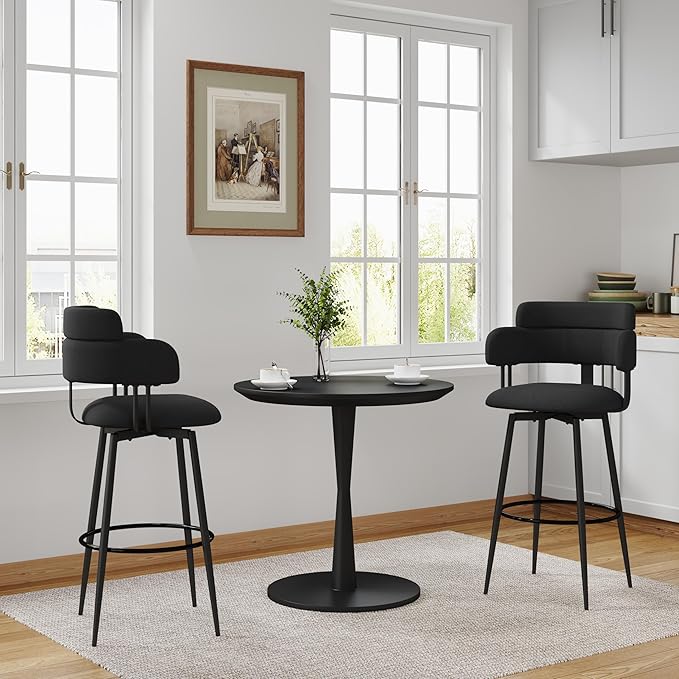 Swivel Bar Stools Set of 2, Counter Height Bar Stools - Image 8