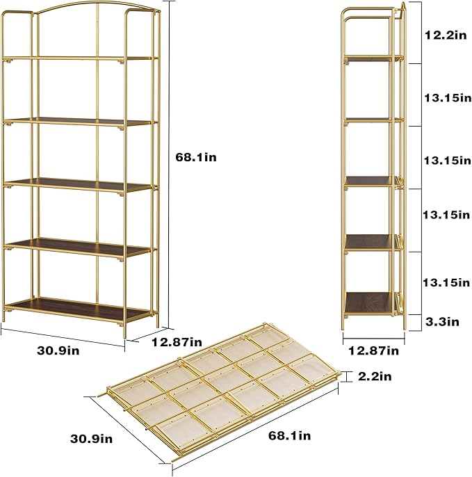 Crofy No Assembly Folding Bookshelf - Image 3